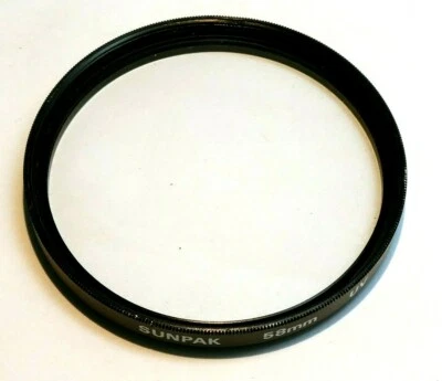 Sunpak 58mm UV made in Japan Glass lens filter threaded  - Image 1 of 4