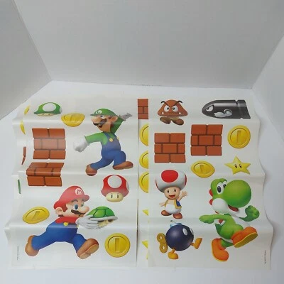 Calcomanías adhesivas para Nintendo Super Mario Bros 45 decoraciones Luigi Mario Toad Yoshi  Foto 1 de 4