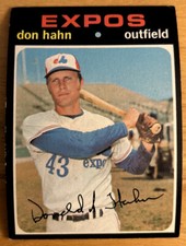 1971 Topps Don Hahn Baseball Card #94 (Hit .339 Avg, 1969) Expos Outfield O/C