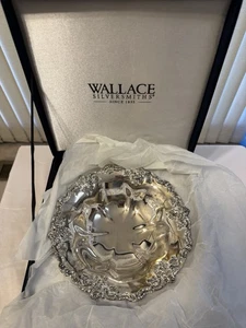 Wallace Silversmiths Silver Plated Grand Baroque Bon Bon Candy Dish W612734GB 8” - Picture 1 of 14