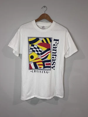 Vintage Early 90’s  Fantasy Cruising T Shirt Size M Single Stitch Art Flags - Image 1 of 4