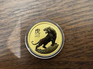 Moneda de Oro 1/4 oz Año del Tigre Perth Mint Moneda Lingote Lunar ¡Rara! - Imagen 1 de 4
