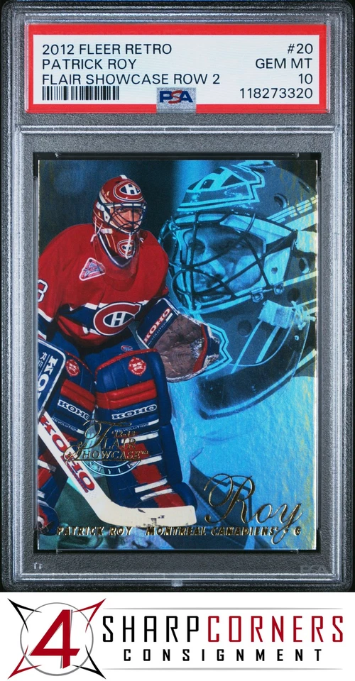 2012 FLEER RETRO FLAIR SHOWCASE ROW 2 #20 PATRICK ROY PSA 10 - Image 1 of 3