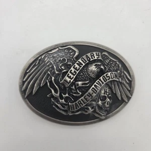 Harley Davidson Belt Buckle Eagle Biker Legendary Rare Antique Nickel 2015 - Picture 1 of 6