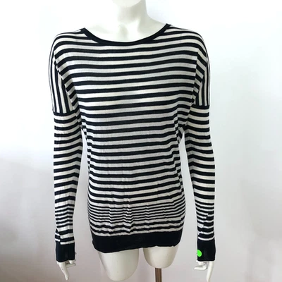 Vince маленький падение плеча женщин пуловер верхний длинным рукавом синий PLS читать выцветший - Изображение 1 из 4