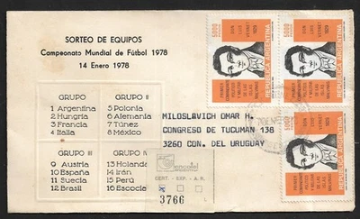 ARGENTINA BS. AS. PARA ENTRE RIOS VERNET EN LA COPA DEL MUNDO SORTEO CACHÉ REGD. FUNDA 1978 Foto 1 de 2