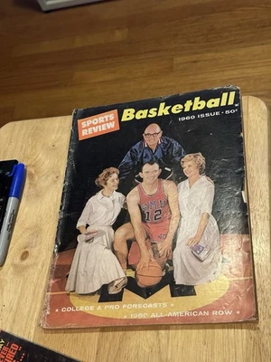 1960 SPORTS REVIEW BASKETBALL MAGAZINE SMU MUSTANGS MAX WILLIAMS MICKEY MANTLE - Image 1 of 2