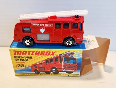 Matchbox Superfast Vintage Lesney Merryweather Fire Engine #35 Original Box 1969 - Image 1 of 4