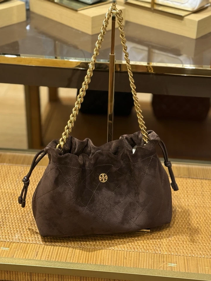 BOLSO TORYBURCH WILLA GAMUZA GRANDE E/W CORDÓN 170066 CACAO OSCURO/200 Foto 1 de 4
