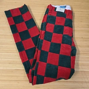 Castaway Nantucket Island Corduroy Pants Size 32xUF Checkered Pattern - Picture 1 of 9