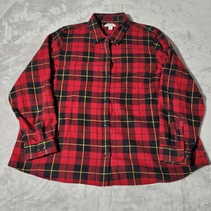 L.L.Bean rot kariertes Relaxed Fit Flanellhemd Damen 2X XXL Langarm Knopfleiste - Bild 1 von 6