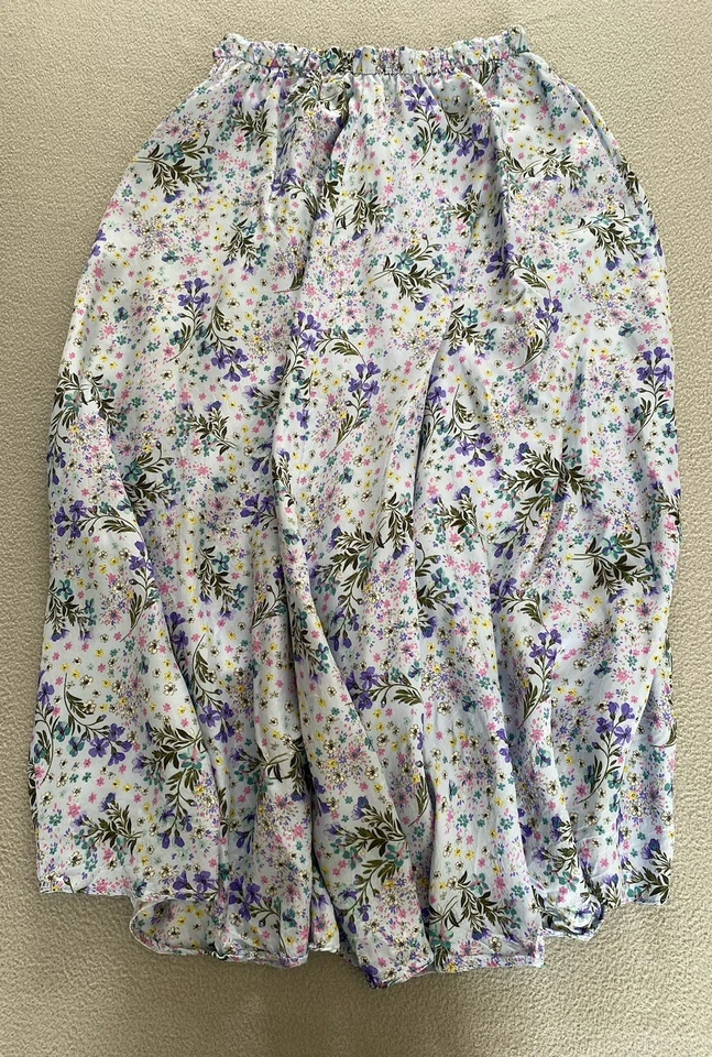 ZARA SKIRT WOMENS SZ SMALL 10 PURPLE FLORAL FLOATY MIDI 33” SEE DETAIL - Image 1 of 4