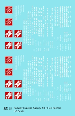 K4 HO Scale Decals Railway Express Agency Steel Ice Reefer Red White REA REX - Image 1 of 3