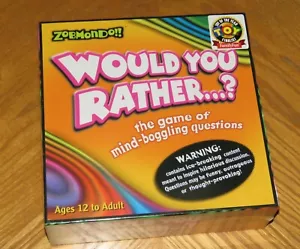 2003 Zobmondo Would You Rather - Family Game of mind-boggling questions - Sealed - Picture 1 of 6