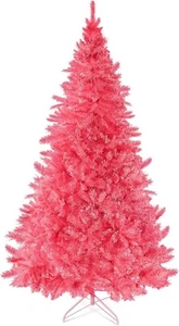 Prextex 1.8M Pink Artificial Christmas Tree Canadian Fir with Metal Stand Indoor - Picture 1 of 7