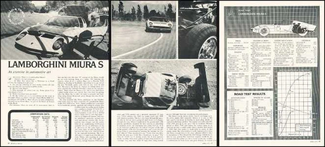 1970 Lamborghini Miura S Original Review Report Print Car Article K117 - Image 1 of 1