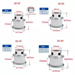 2GT 16-52T Timing Pulley 6/10mm Belt Synchronous Wheel Gear3D Printer Bore4-15mm - Picture 1 of 22