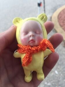 Miniature polymer clay baby figurine