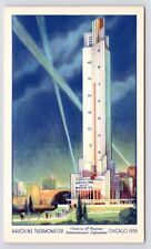 1933~Chicago World's Fair~Havoline Thermometer~Art~Official Postcard~Vintage