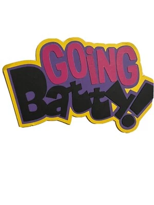 Halloween Going Batty Word Title Paper Piece Handmade for Scrapbooking - Image 1 of 4