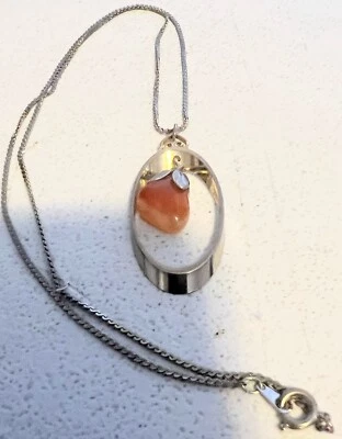 "Collar Silpada de plata de ley de 18"" con corazón de cuarzo y colgante de ley" Foto 1 de 4