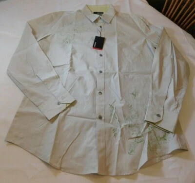 Murano Modern Comfort Men's Long Sleeve Button Up Shirt Size L large Off White - Image 1 of 4