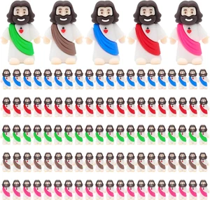 100 Pcs Mini Jesus Figures Jesus Loves You Original Design Jesus Toys Little - Picture 1 of 11