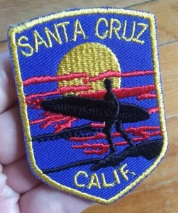 Surfing Surfer "SANTA CRUZ" Ocean Beach Sun Set Rise Embroidered SEW ON Patch - Picture 1 of 6