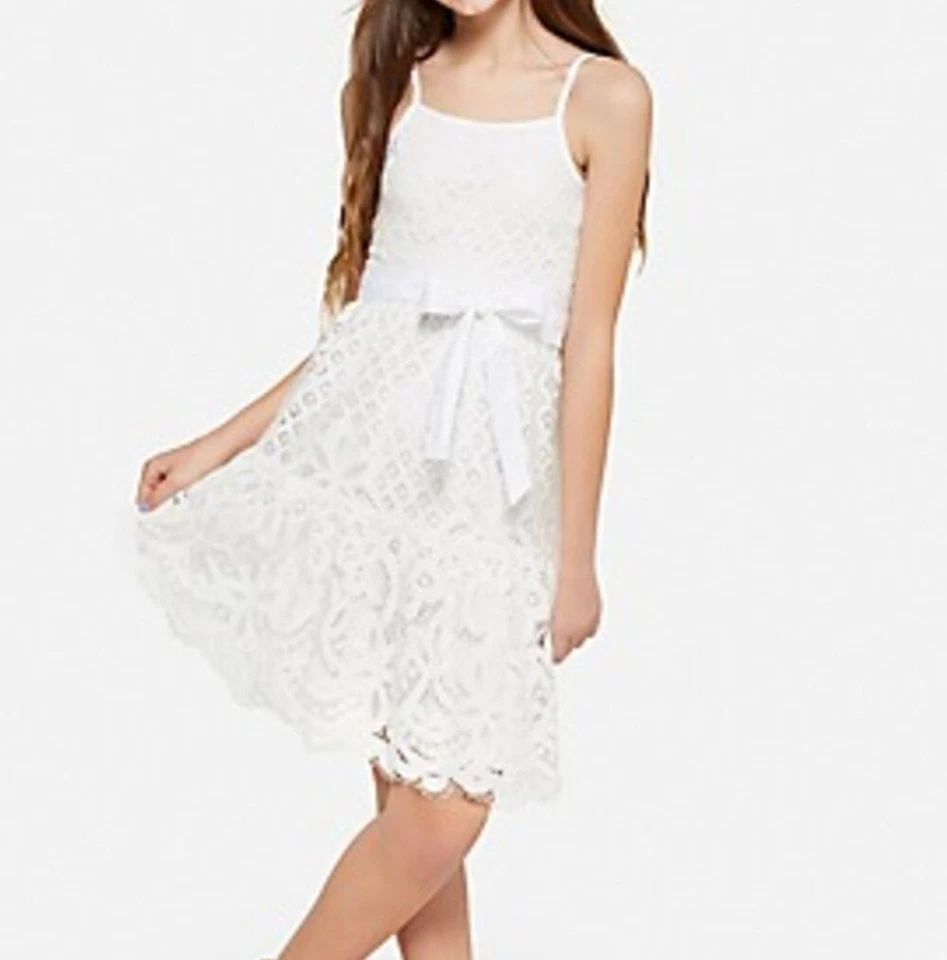 Vestido Justice for Girls Blanco Encaje Sol~Talla 7~NUEVO CON ETIQUETAS~¡Regreso al Cole! Foto 1 de 1