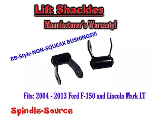 2" Lift Shackles SET RB Silent Bushing G FOR 2004 - 2014 Ford F-150 Mark LT - Picture 1 of 1