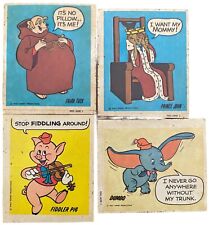 4- Vintage Wonder Bread Stickers Dumbo Fiddler Pig Prince John 1970s