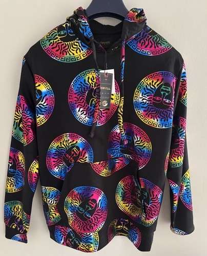 VETEMENTS Maglione con cappuccio Drill Clothing Company Decorazioni Taglia Media D2277 Y2845