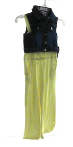 Limited Too Girl's Yellow Jumpsuit Pullon Sleeveless Sleeve Square Neck Size 5 - Picture 1 of 4