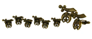4032011 Antiqued Gold Tone Shrine Tuxedo Set Pair Cufflinks Cuff Links Shriner - Picture 1 of 1