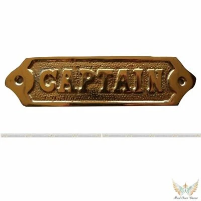 NAUTICAL DOOR SIGN "CAPTAIN" BRASS ENGRAVE WALL PLAQUE BOAT SIGN LOT OF 50 PCS - Image 1 of 3