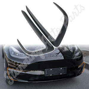 Fog Light Spoiler Eyebrow Frame Matte Carbon Fiber Color For 21-22 Tesla Model Y - Picture 1 of 7