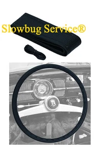 VW BUS T1 SPLIT T2 BAY -COPRIVOLANTE NERO 45CM DA CUCIRE STEERING WHEEL COVER - Imagen 1 de 2