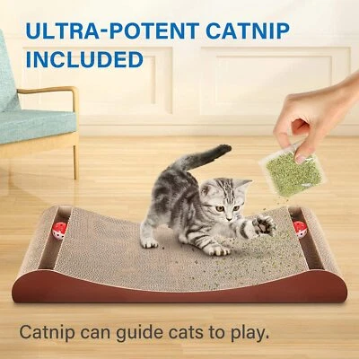 ScratchMe Cat Scratching Post Lounge Relaxing Bed Cat Scratcher Cardboard Catnip - Image 1 of 4