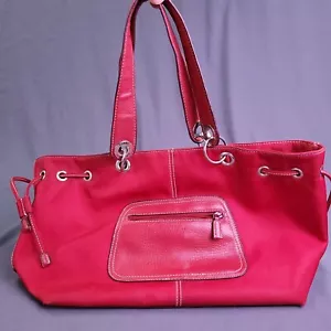 Tommy Hilfiger Red/Navy Tote Shoulder Bag Purse 17x9x5 inch - Picture 1 of 10