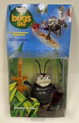 迪士尼 Bugs Life Francis 和 SLIM 可动人偶套装 2 件装 1998 年皮克斯 5 英寸全新 — 第 1/3 张图片