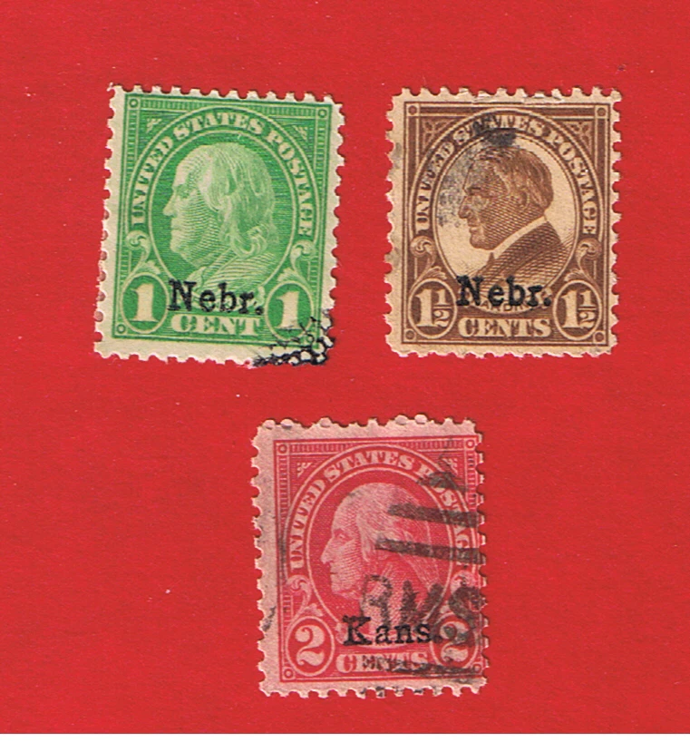 #669-671   F-VF used   Nebraska Overprints    Free S/H - Image 1 of 1