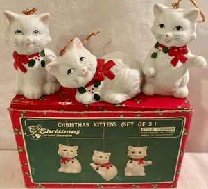 Weihnachten um die Welt weiße Kätzchen Ornamente Neu - Bild 1 von 8