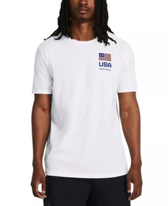 Under Armour WHITE/TEAM ROYAL Men's Freedom Amp 4 T-Shirt, US 2X-Large - Picture 1 of 4