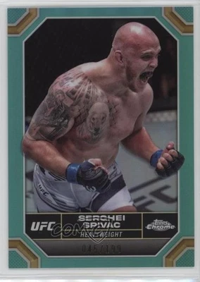 2024 Topps Chrome UFC Aqua Refractor /199 Serghei Spivac #176 - Image 1 of 2