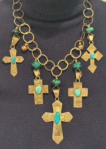 Southwest Copper Cross Necklace from Santa Fe NM by Artist & Designer Patti - Picture 1 of 10