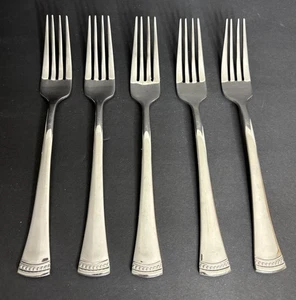 5 Lenox Portola Edelstahl Besteck Tafelgabeln 8 1/4" Punkte Band Spitze - Bild 1 von 4