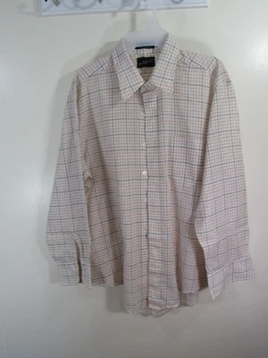 Mohawk Dress Shirt Size 17 33 Plaid Button Front Long Sleeve Pocket - Image 1 of 4