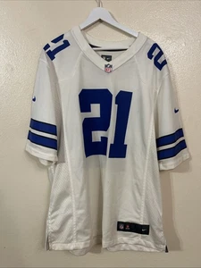 Maglia grande bianca Dallas Cowboys Ezekiel Elliot NFL calcio - Foto 1 di 13