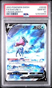 PSA 10 Suicune V #GG38 2023 Pokemon Sword And Shield Crown Zenith 127010954 - Picture 1 of 2