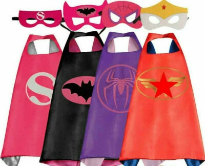 Superhero Cape and Mask for Kids Super Heros Cosplay Costumes Halloween Dress Up - Image 1 of 4